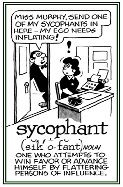 Illustration of a sycophant